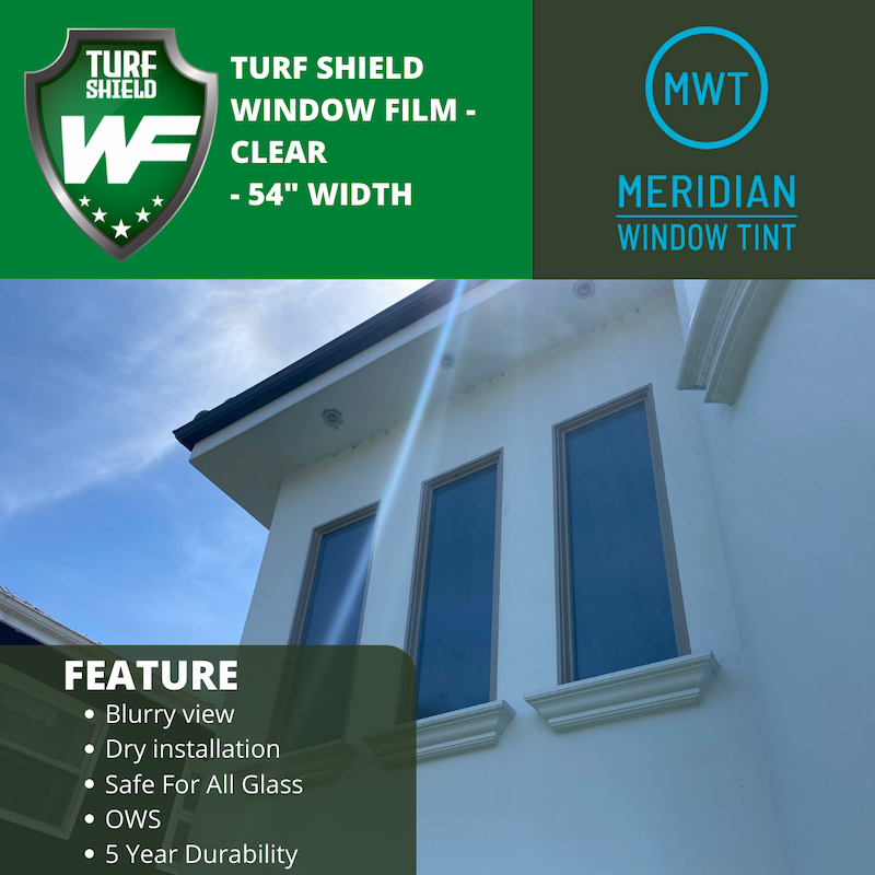 A graphic showcasing Turf Shield Clear window film